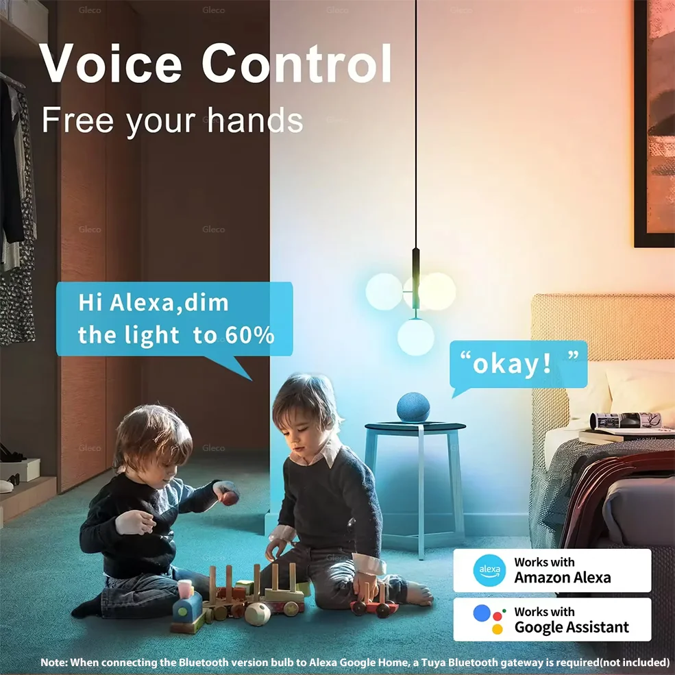 Bombillas LED inteligentes Tuya WiFi Bluetooth RGBCW 110V 220V lámpara LED Compatible con asistente de Google Alexa para decoración de habitaciones