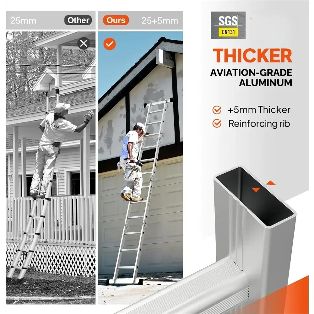 Folding Ladder Multi-Purpose Aluminium Extension 7 in 1 Step Heavy Duty Combination EN 131 Standard