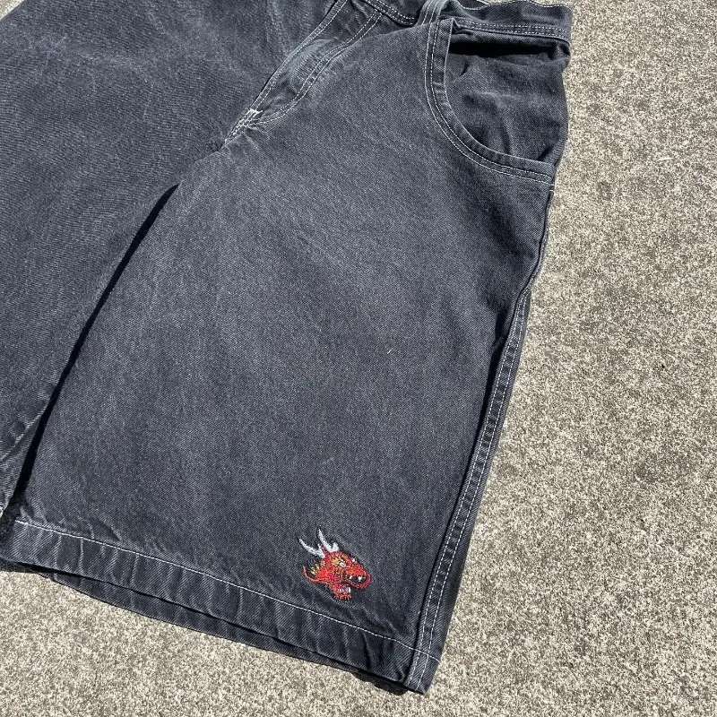 Y2K workowate spodenki gotyckie amerykańskie kieszonkowe drukowanie Denim spodenki gimnastyczne 2000s vintage Streetwear Hip Hop mężczyźni kobiety spodenki do koszykówki