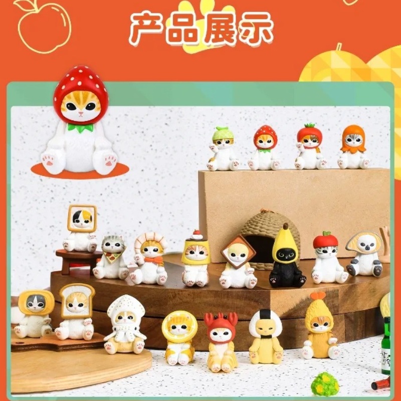 本物の Mofusand ミニブラインドバッグおもちゃ第 2 世代かわいい奇譚フライドエビサメ猫の装飾品ブラインドボックス飾りおもちゃ子供ギフト