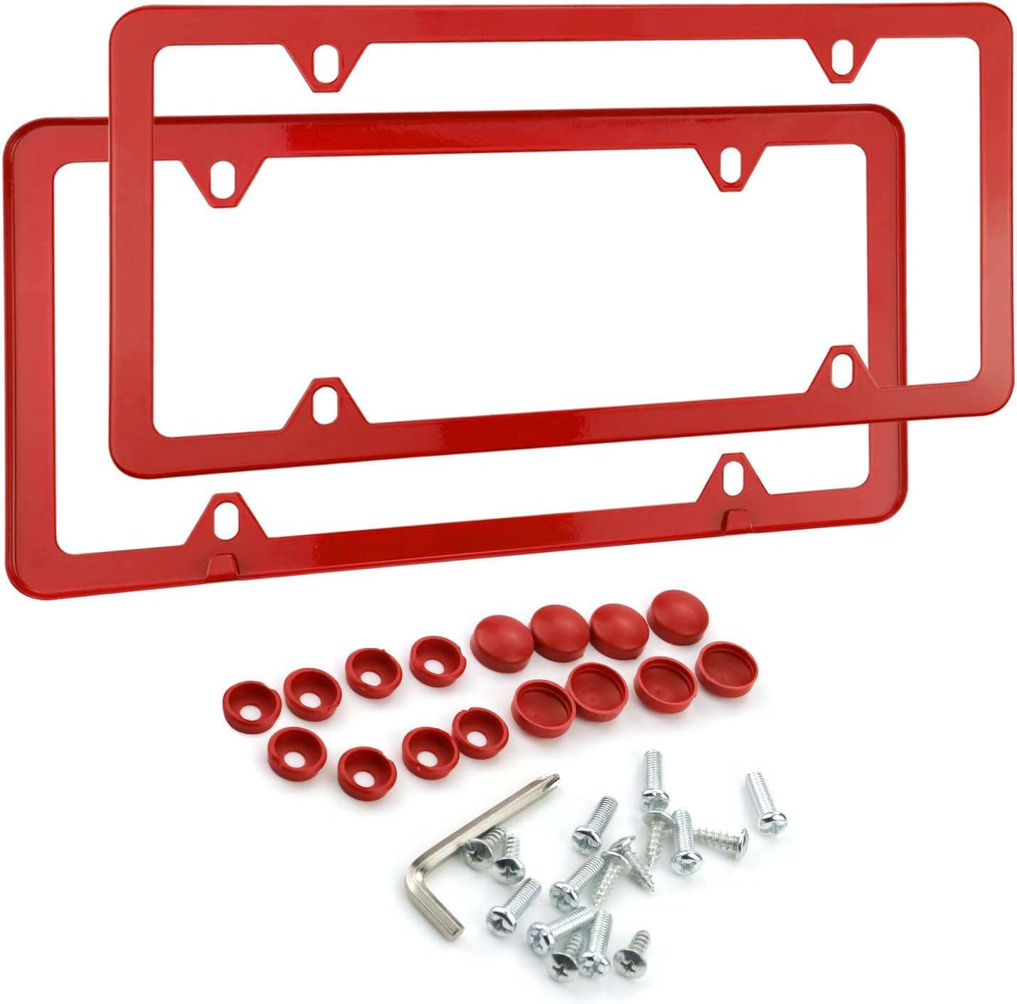Marco de placa de matrícula americana Universal con tornillos, tapas de arandela, marco de Placa inoxidable para coche, 6x12 pulgadas para vehículo de camión