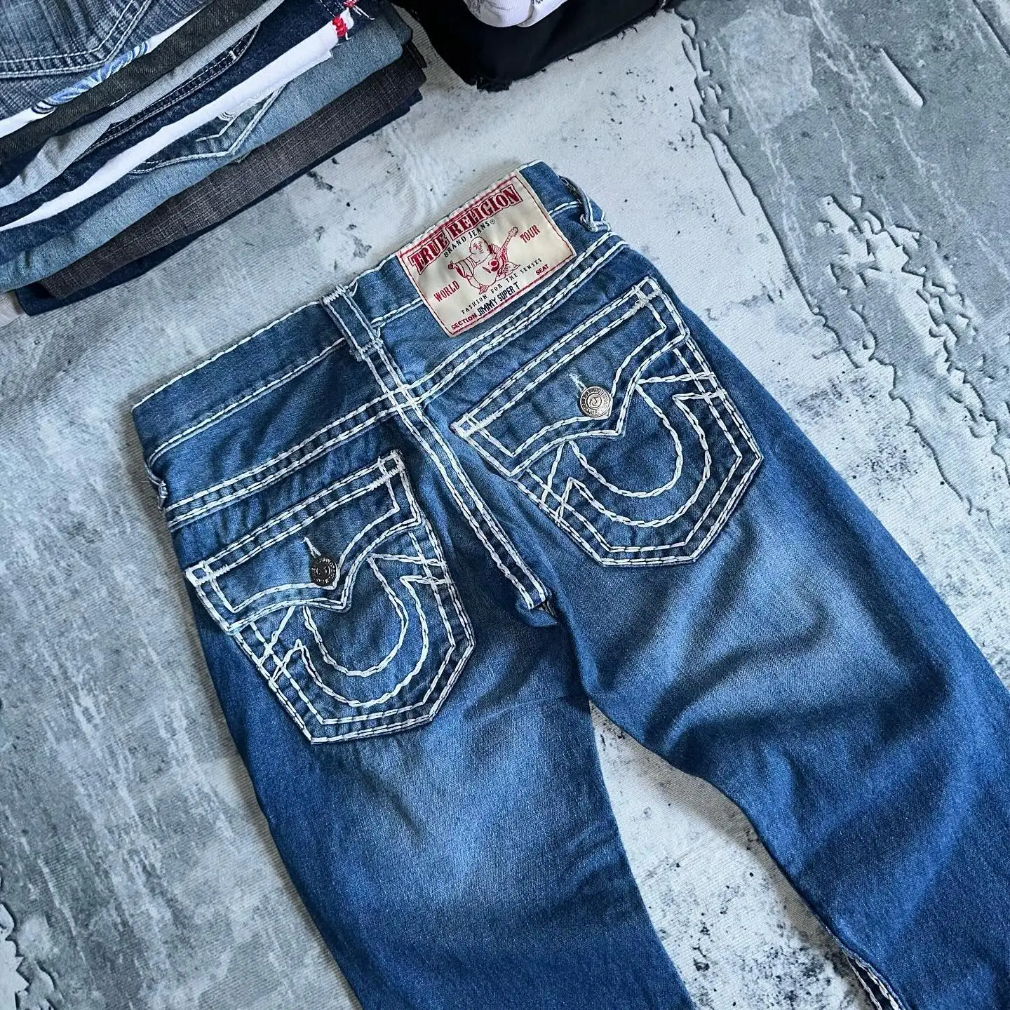 Hip Hop bestickte Jeans für Herrenbekleidung Herrenjeans High Street Vintage Lässige gerade und vielseitige Baggy-Jeans Herrenhose