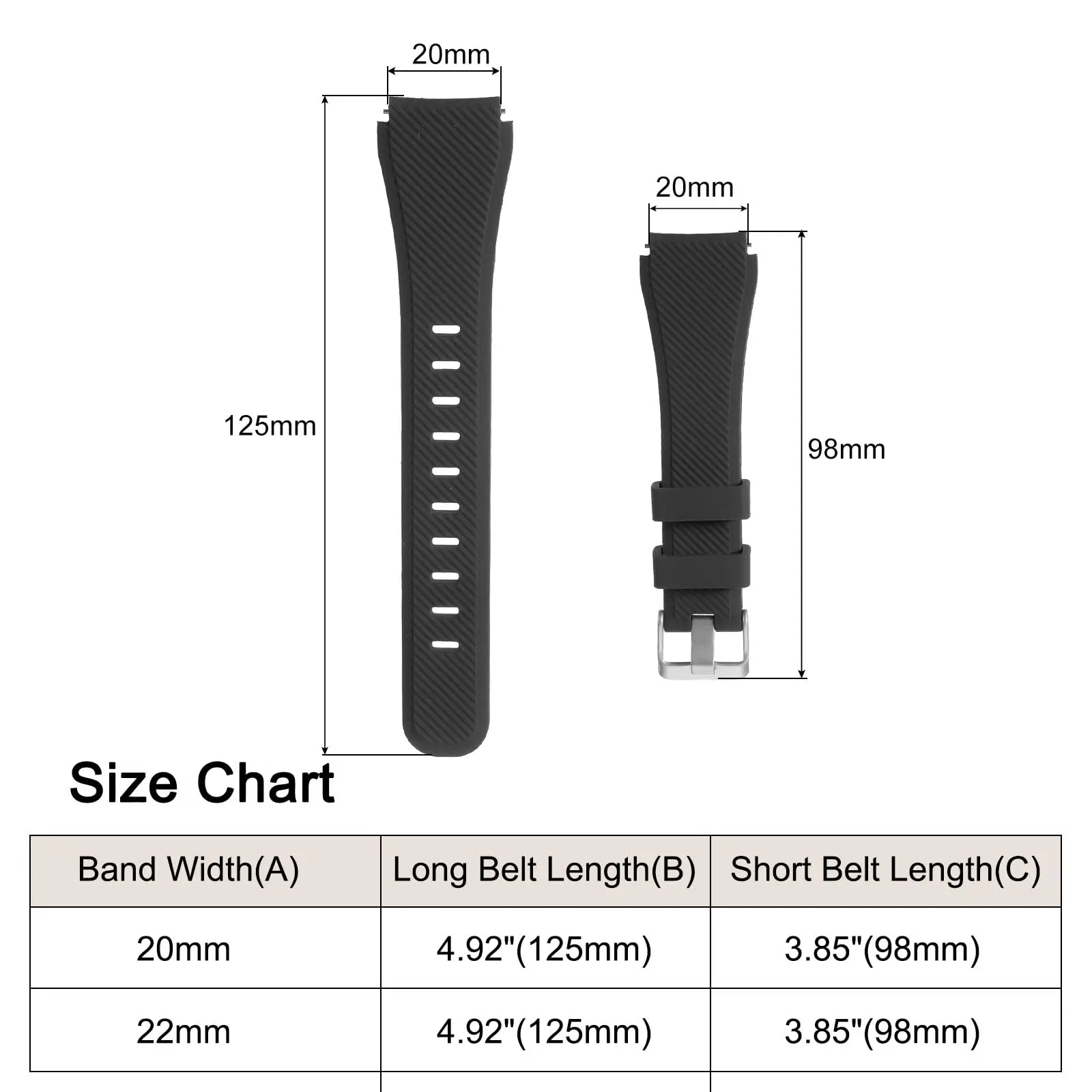 Correa de silicona de 20mm y 22mm para Samsung Galaxy Watch 6/5/4 40mm/Gear S3/pulsera clásica 46 para Huawei watch Gt 2e/5 pro bandas de 45mm