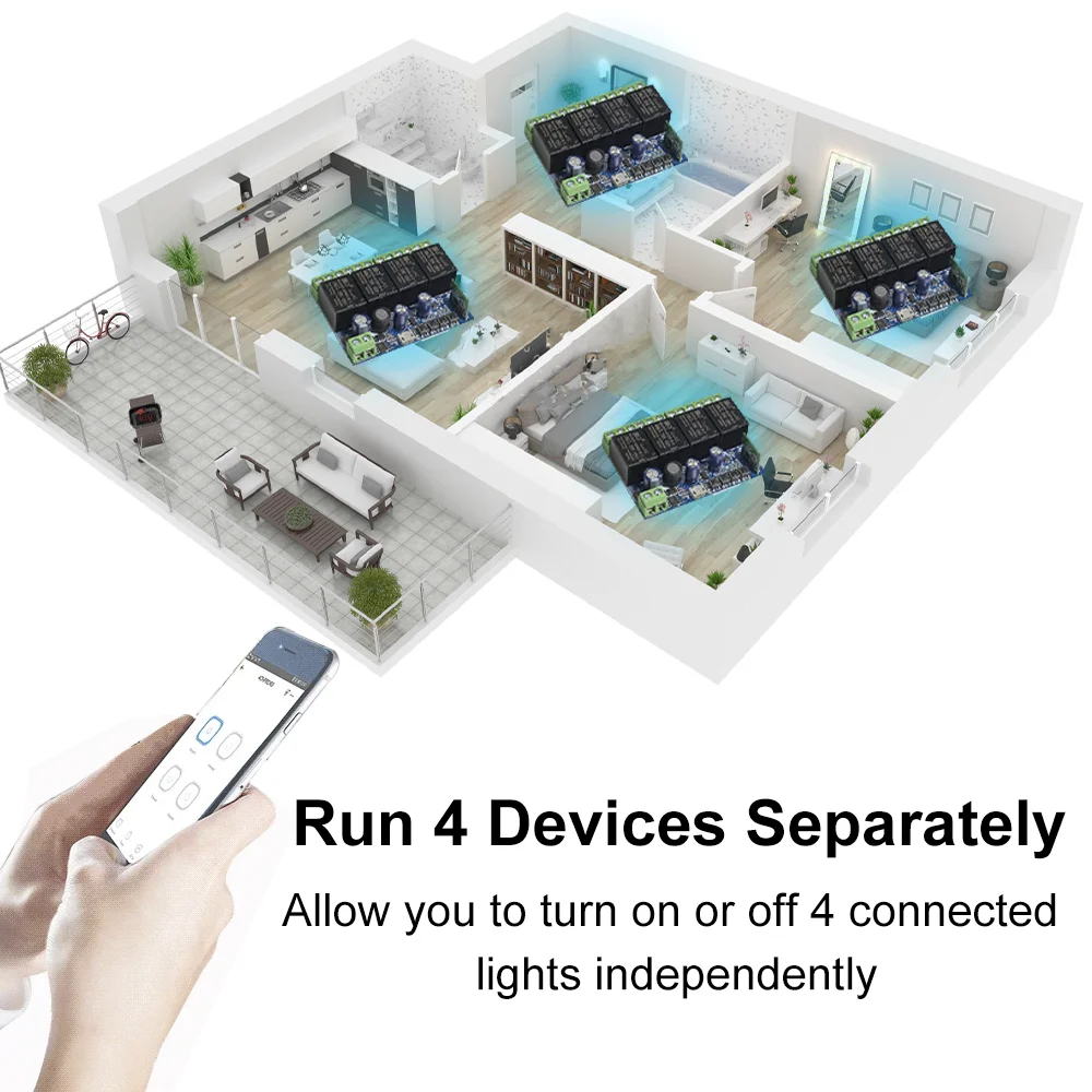 4CH Smart Wifi Switch Smart Relay Module DC 5V 12V 24V 48V Беспроводной переключатель Таймер Телефон Пульт дистанционного управления для EWeLink Google Home