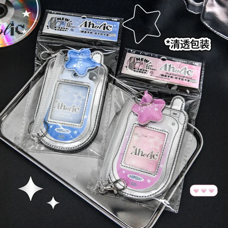 Portafoto in pelle PU Kawaii a forma di telefono cellulare Portafoto Portafoto Borsa con ciondolo Portachiavi Borsa Forniture di cancelleria per la scuola