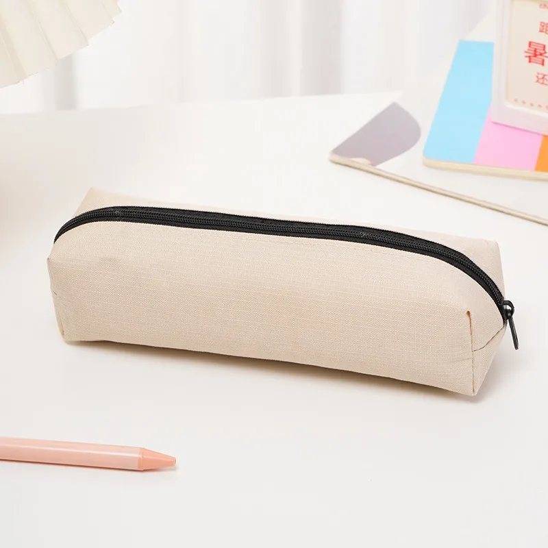 1pc piccolo colore solido semplice astuccio con cerniera mini borse per penne cancelleria per fornitori di ufficio scolastico