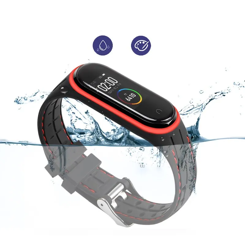 สําหรับMi Band 7 6 5 4 3 นาฬิกากีฬาซิลิโคนSmartwatchสร้อยข้อมือสําหรับXiaomi Mi Band 6 4 7 5 สายคล้องอุปกรณ์เสริมสายรัดข้อมือ