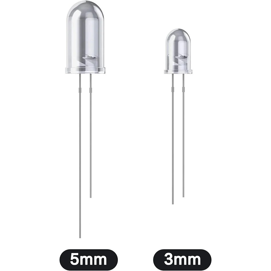 200 ชิ้น Led ไดโอด, 3 มิลลิเมตร 5 มิลลิเมตร Clear LED Light Emitting ไดโอดหลอดไฟ LED สีแดงสีเขียวสีฟ้าสีเหลืองสีขาว, สําหรับการทดลองวิทยาศาสตร์