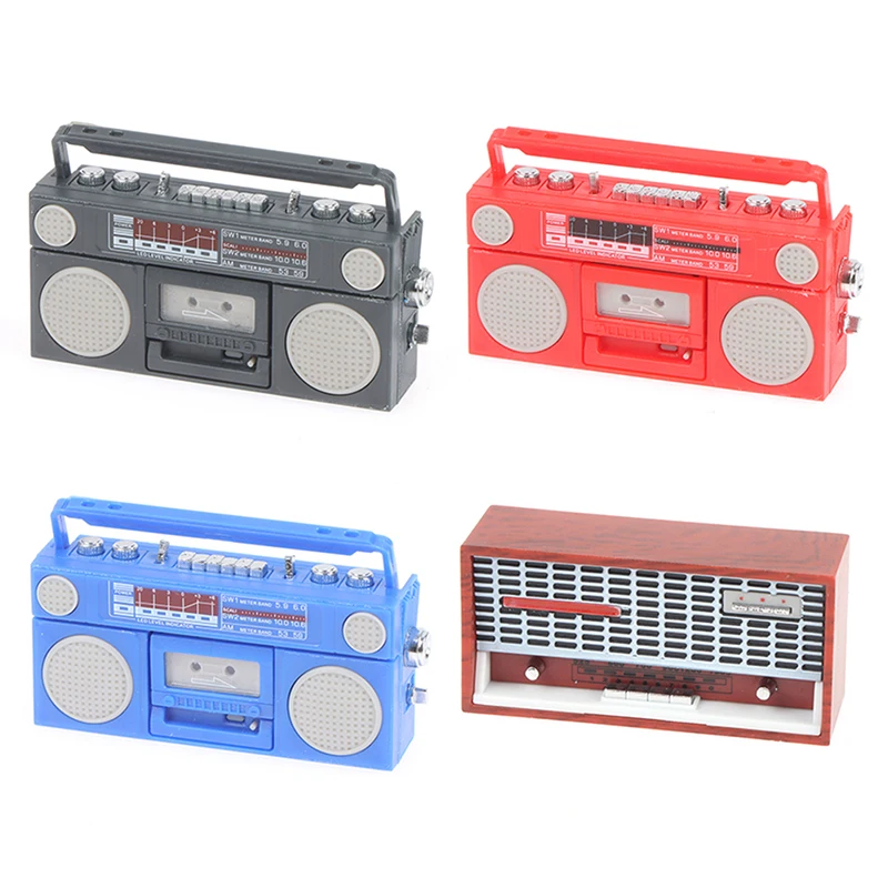 1:12 domek dla lalek miniaturowy model radia rejestrator odtwarzacz zabawka lalka wystrój mebli