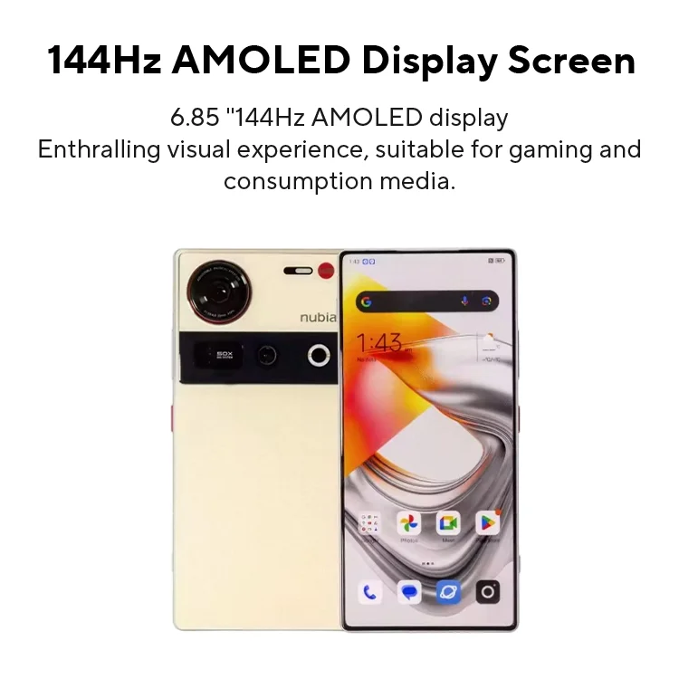 Nubia Z70 Ultra Smartphone 5G Snapdragon 8 Elite 6,85 144 Hz OLED-Bildschirm 6150 mAh Akku 64 MP Kamera Android 15 NFC IP68 & 69 Gl