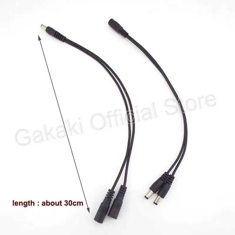 5.5 ミリメートル * 2.1 ミリメートル 1 女性 2 男性ウェイコネクタに DC プラグ電源スプリッタケーブル CCTV LED ストリップライト電源アダプタ
