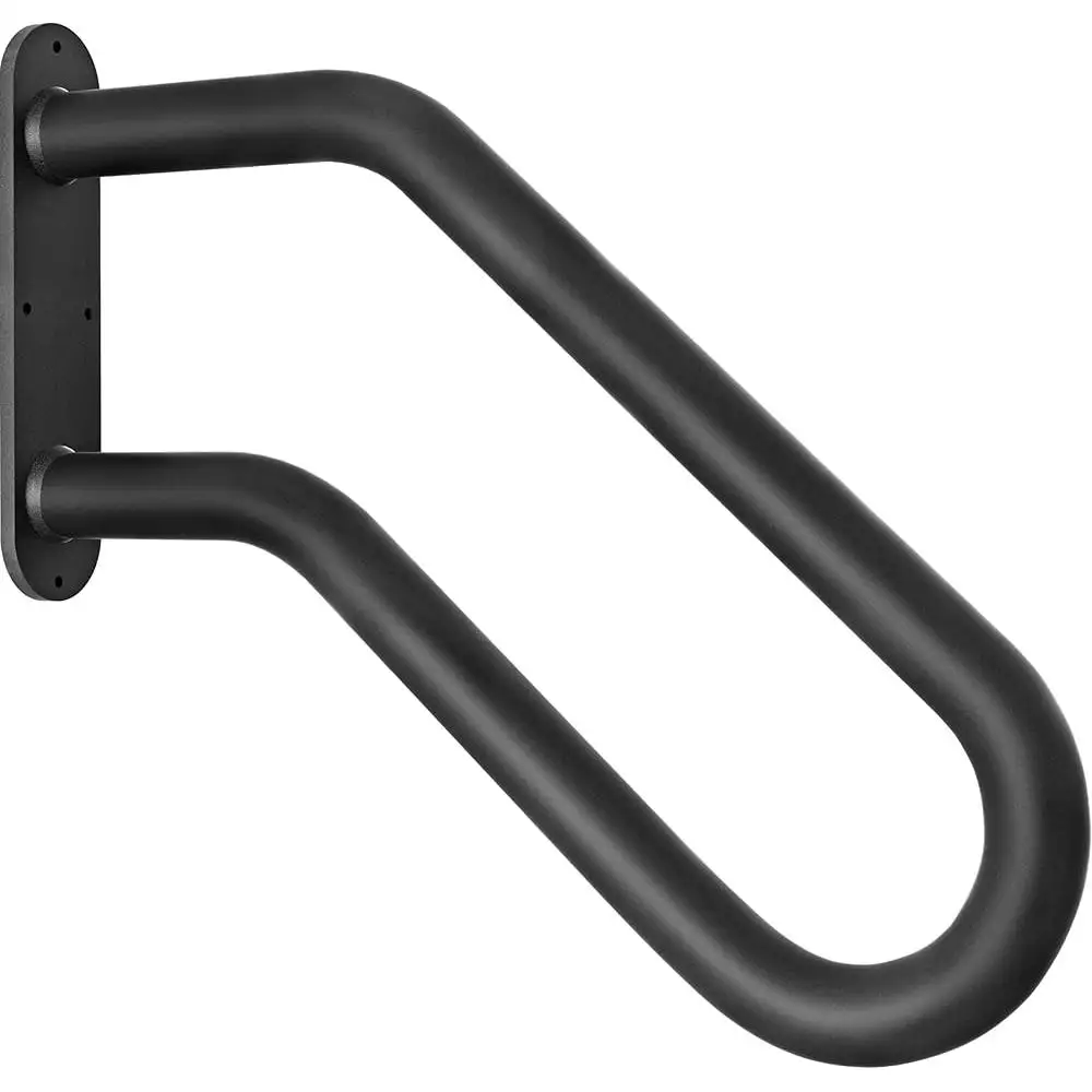Heavy Duty Outdoor Hand Rails Stair Railing 1-3 Steps Wrought Iron U-Shaped Grab Bar Slip Resistant Rustproof Easy Installation
