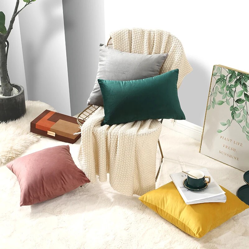 Veludo Queimado Jogar Travesseiro 18X18 Polegada Quadrada Fronhas Macio Cozy Casos de Almofada para Sofá Quarto Sala Home Decor
