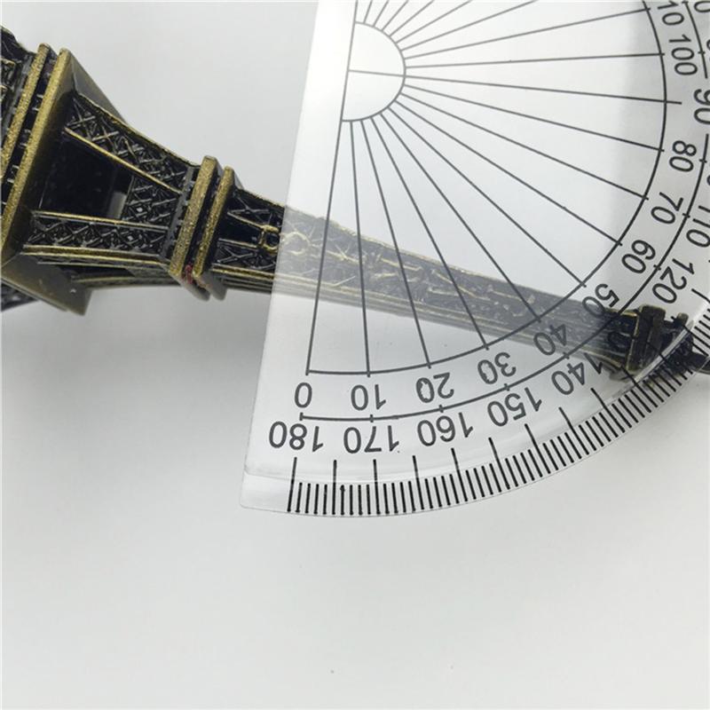 20 pezzi 4 pollici 10 cm plastica 180 gradi goniometro per misurazione dell'angolo righelli scuola ufficio studente matematica (trasparente)