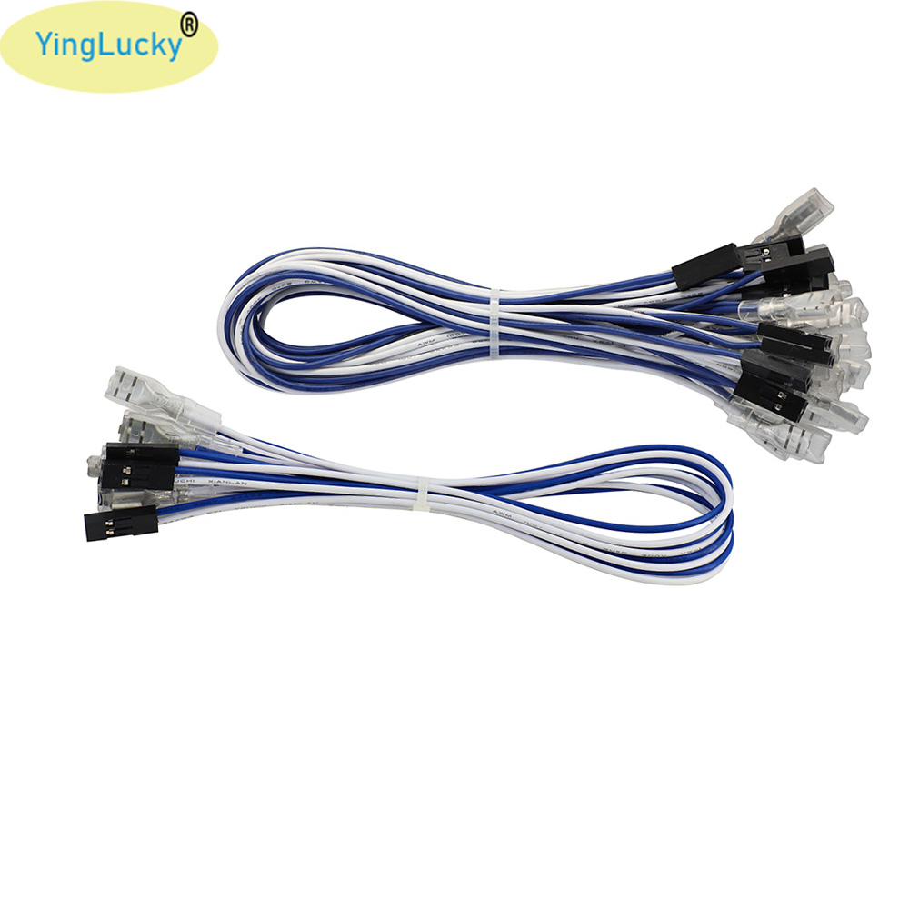 20 unids/lote Cable DuPont de 2 pines para codificador USB Arcade Placa de Control de retardo cero 4,8mm 2,8mm Happ Joystick Cable de botón Arcade