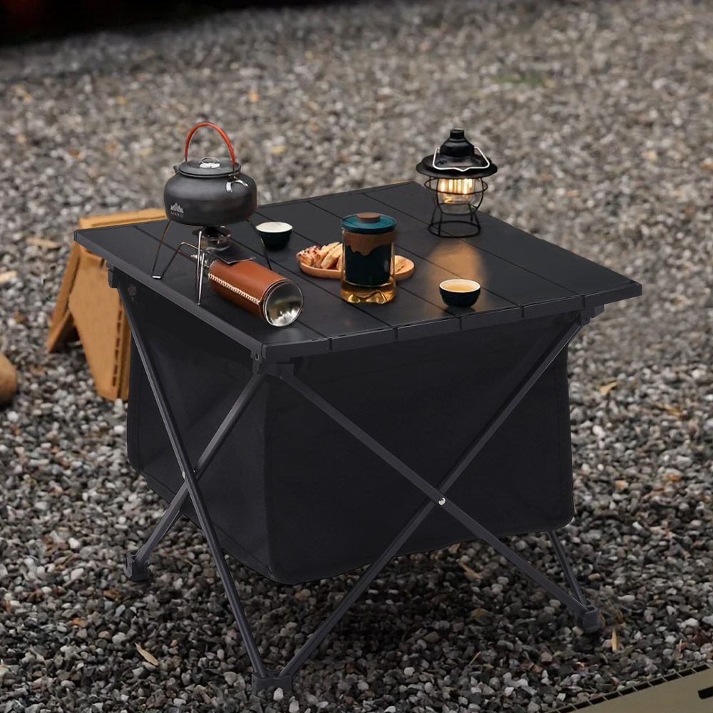 【Breeins】Portable Camping Folding Egg Roll Table with Storage Bag Outdoor Picnic Barbecue Stall Table
