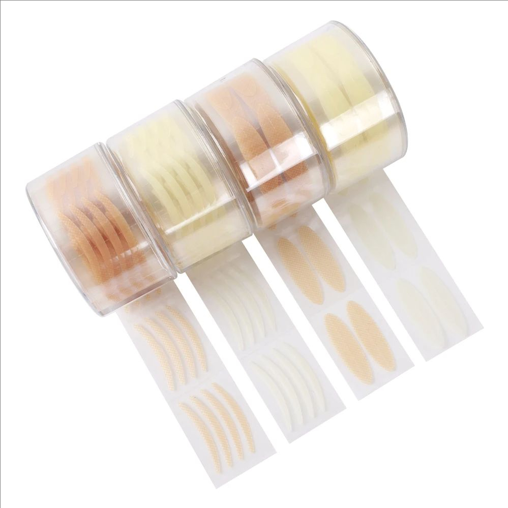 MJ 투명 그레이 베이지 큰 눈 보이지 않는 레이스 메쉬 섬유 자체 접착 눈 패치 눈꺼풀 이중 눈꺼풀 테이프 스티커 메이크업