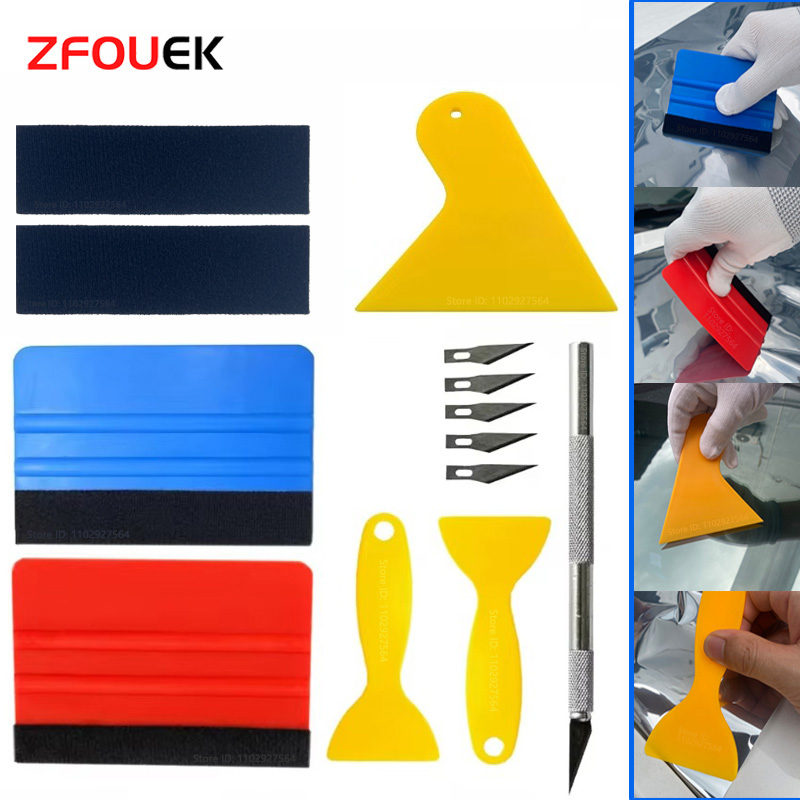 Zfuouek ferramentas de carro envoltório filme adesivo ferramenta de embrulho veículo vinil envoltório janela matiz filme kit ferramenta cortador ferramenta ajuda janela matiz