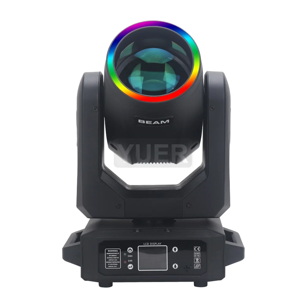2 sztuk/partia LED z pierścieniem reflektor z ruchomą głowicą 200W wiązka + punkt + 18 obrotowych pryzmatów + efekt tęczy Dmx efekt światła scenicznego światło Disco Dj