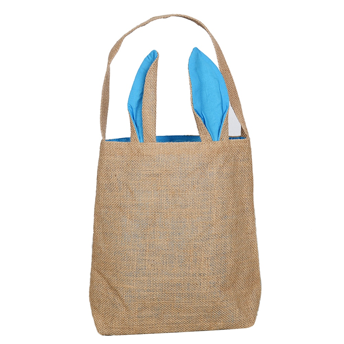 BABQ Saco de cesta de Páscoa - Design de orelha de coelho - Cestas de compras de mercearia Sacos de presente de festa infantil Marrom-Azul