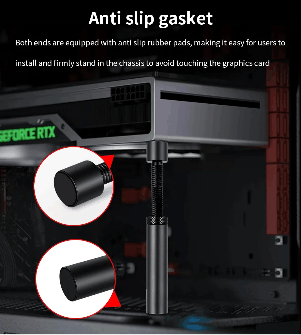 GPUHOLD Staffa per scheda grafica Supporto GPU Supporto per scheda video Supporto GPU rotante telescopico verticale in alluminio