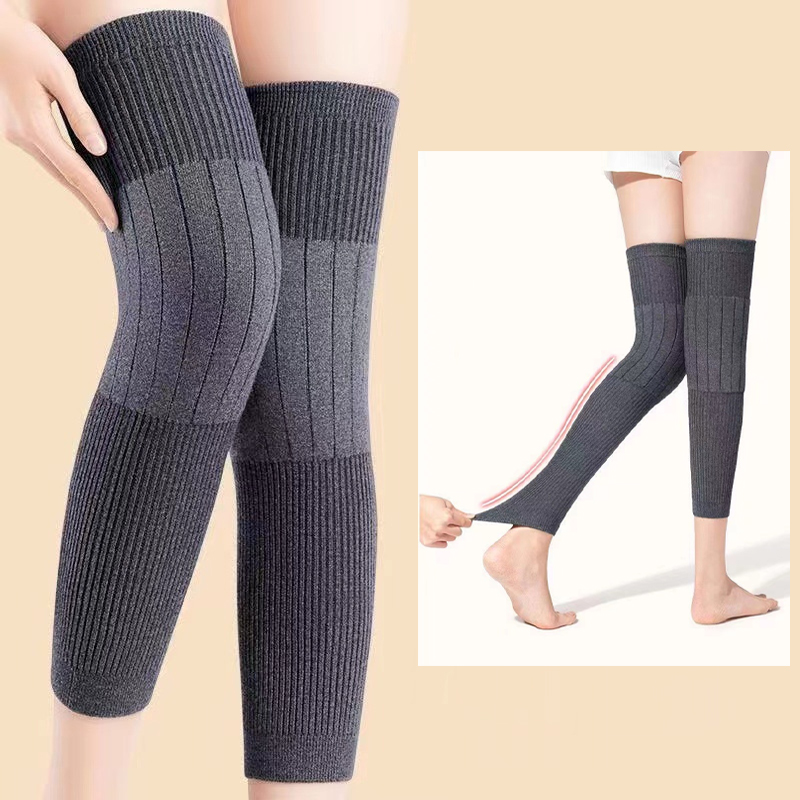 New Cashmere Wool Knee Brace Pads Protector KneeCap Wool Kneepad Black/Grey Leg Warmers Knees