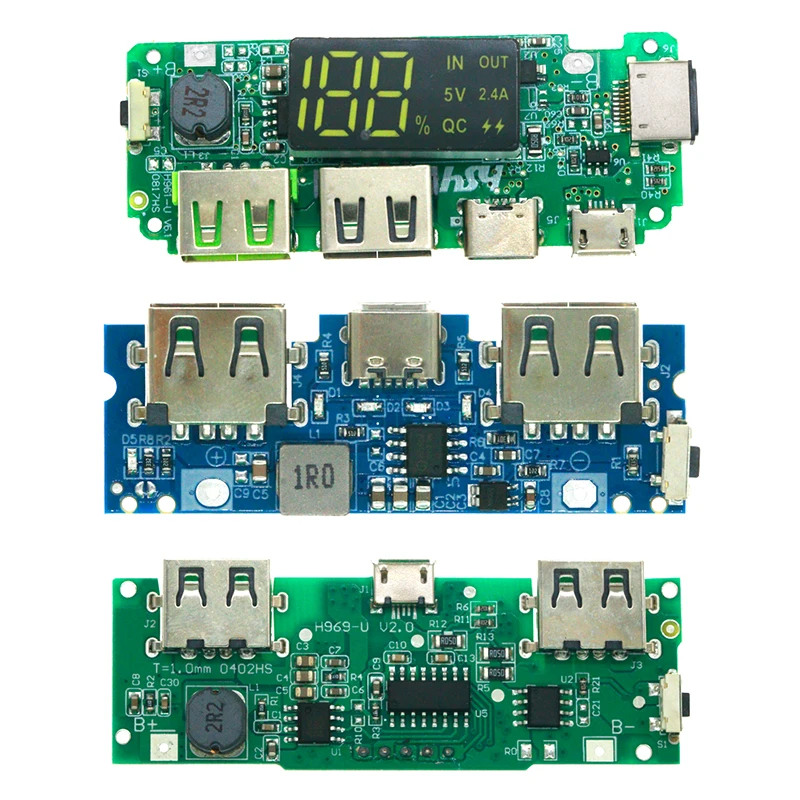Placa de cargador de batería de litio, módulo de carga 18650, USB Dual, 5V, 2.4A, Micro/tipo-c