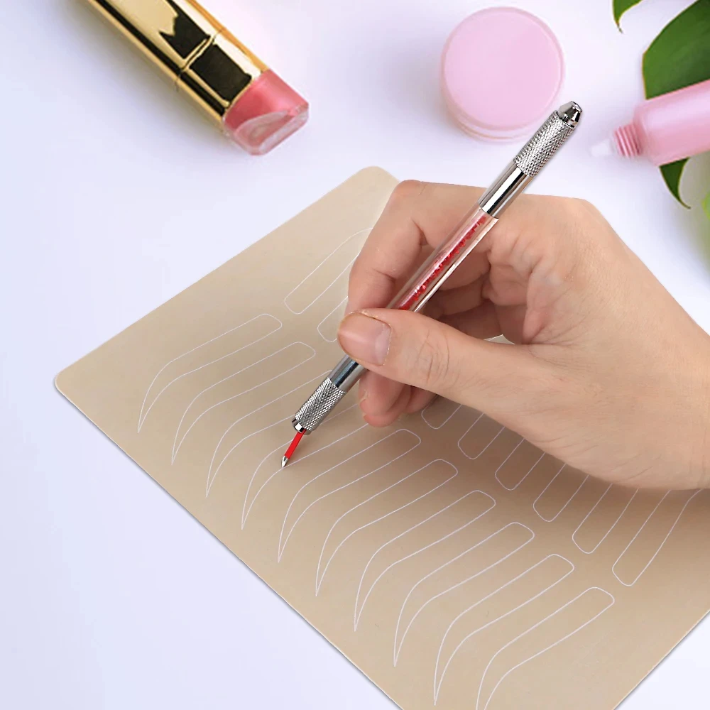 5 pièces maquillage Permanent Tatoo sourcil Latex caoutchouc pratique peau PMU tatouage formation apprentissage sourcil sans encre Microblading peau