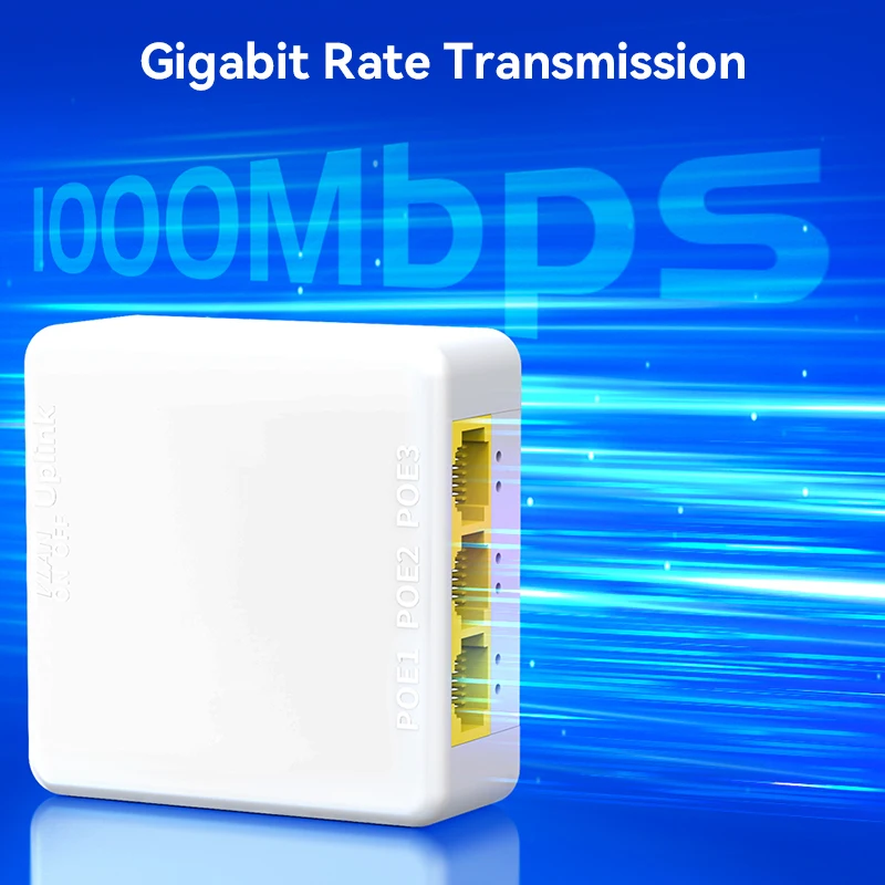 Horaco extensor poe gigabit de 4 portas, 1000m, repetidor de interruptor de rede ieee802.3af/at plug & play para switch poe, nvr, câmera ip ap