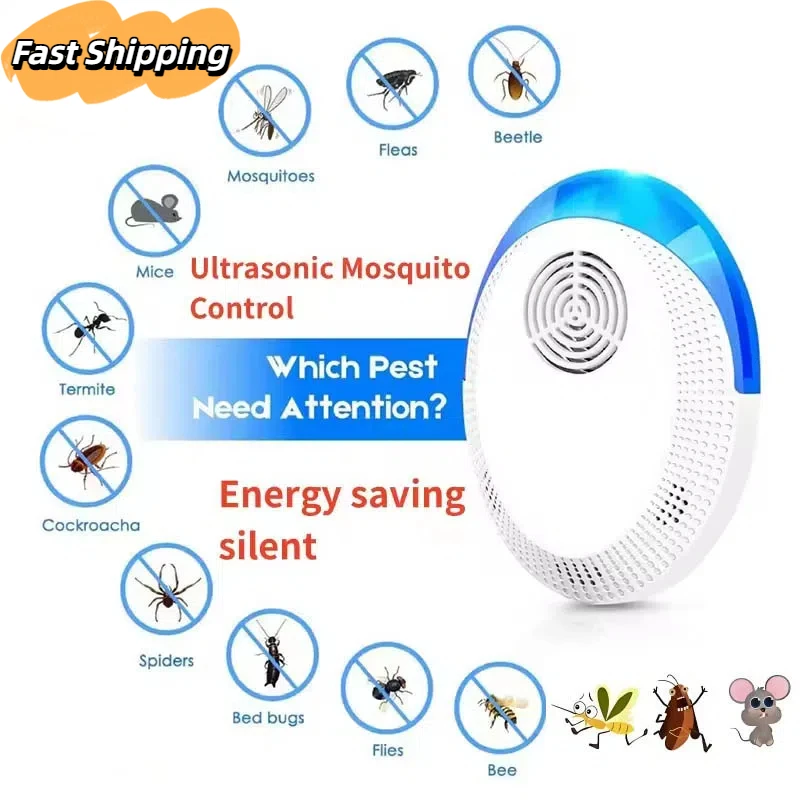 Safe Ultrasonic Pest Mouse Cockroach Mosquito Insect Repeller Essential Summer Pest Exterminato Pest Reject Repellent 2025 New