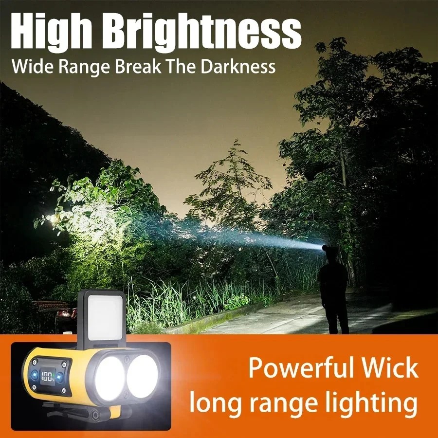 USB Rechargeable Headlamp High Lumen Bright Head Lamp with 6 LED Headlight 6 Modes IPX4 Waterproof Head Flashlight Head Light