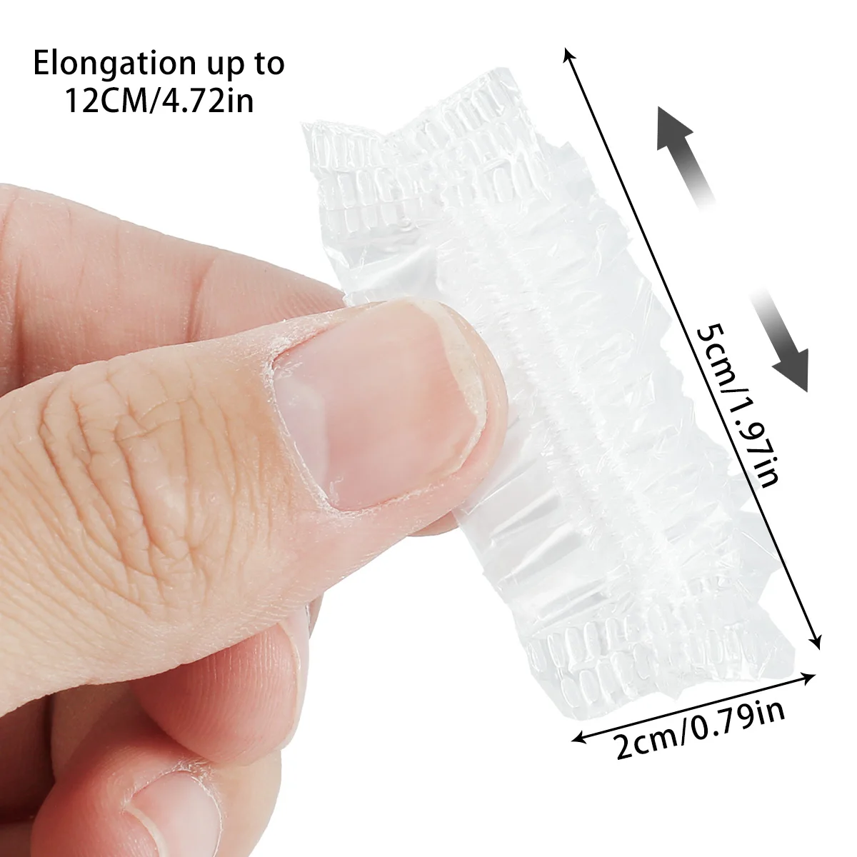 Protetores de ouvido transparentes com bandas elásticas, capas portáteis para chuveiro de tintura de cabelo, tampas descartáveis, impermeáveis, 100PCs