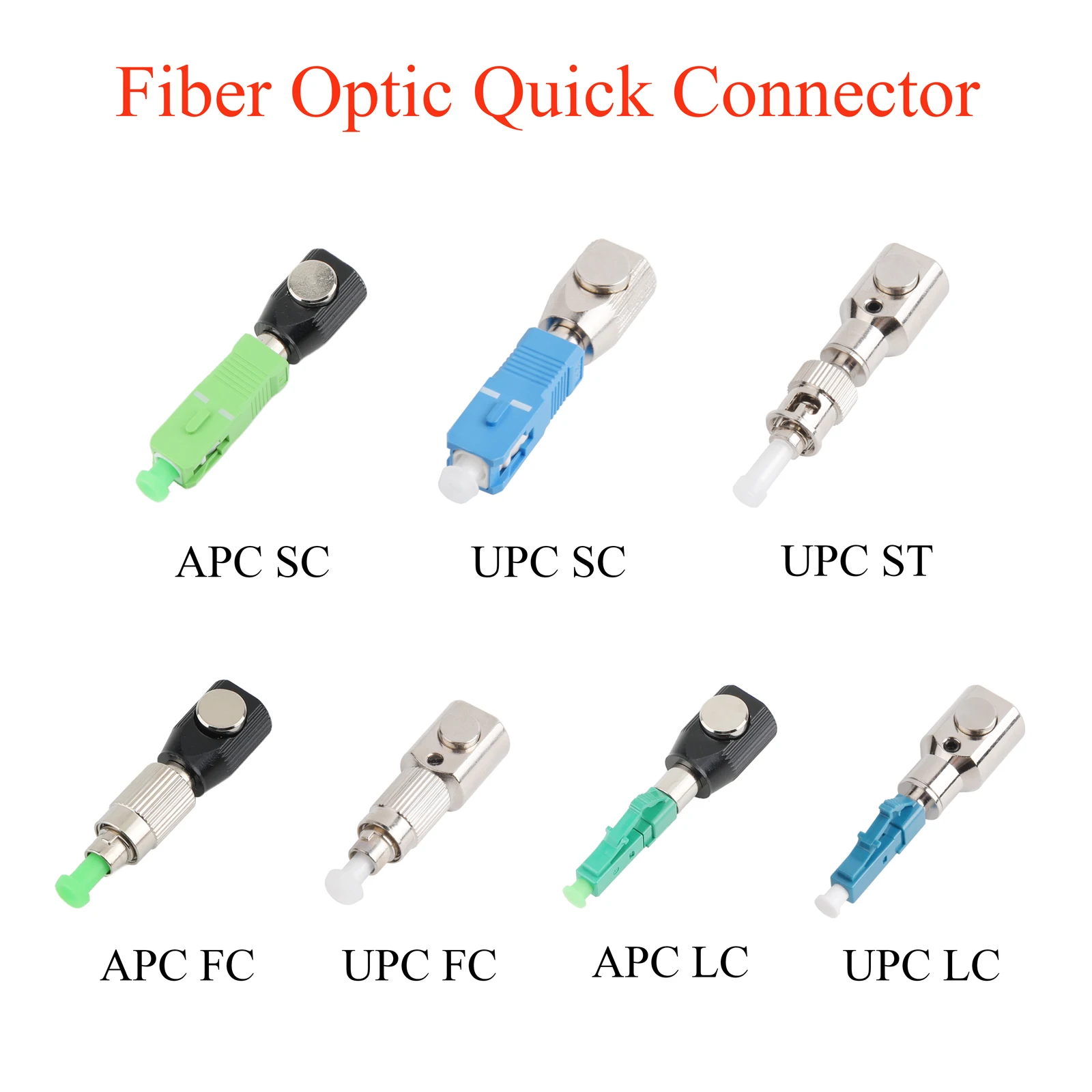 Fiber Optic Fast Connector UPC/APC FC LC SC ST Male Single-mode Mutilmode Round Quick Catch Adapter Praktische Feldmontage