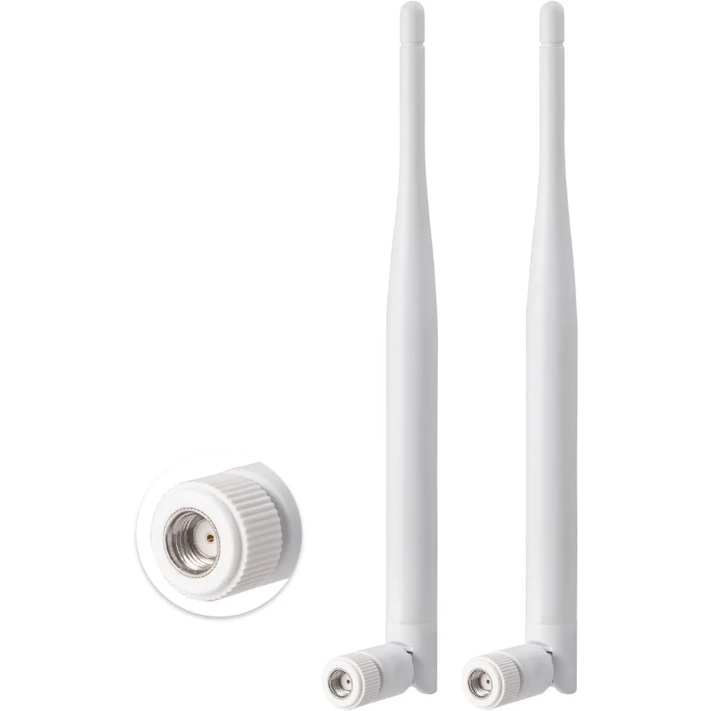 Antenna WiFi 2.4G 5.8G 6dBi 2.4GHz 5GHz Antenna in gomma bianca RP SMA maschio per telecamera di sicurezza Registratore di sorveglianza Router WiFi