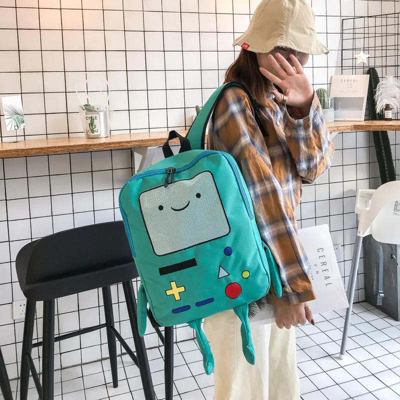Zaino tridimensionale per studenti con personalità divertente, zaino per il tempo di avventura dei cartoni animati A-DH