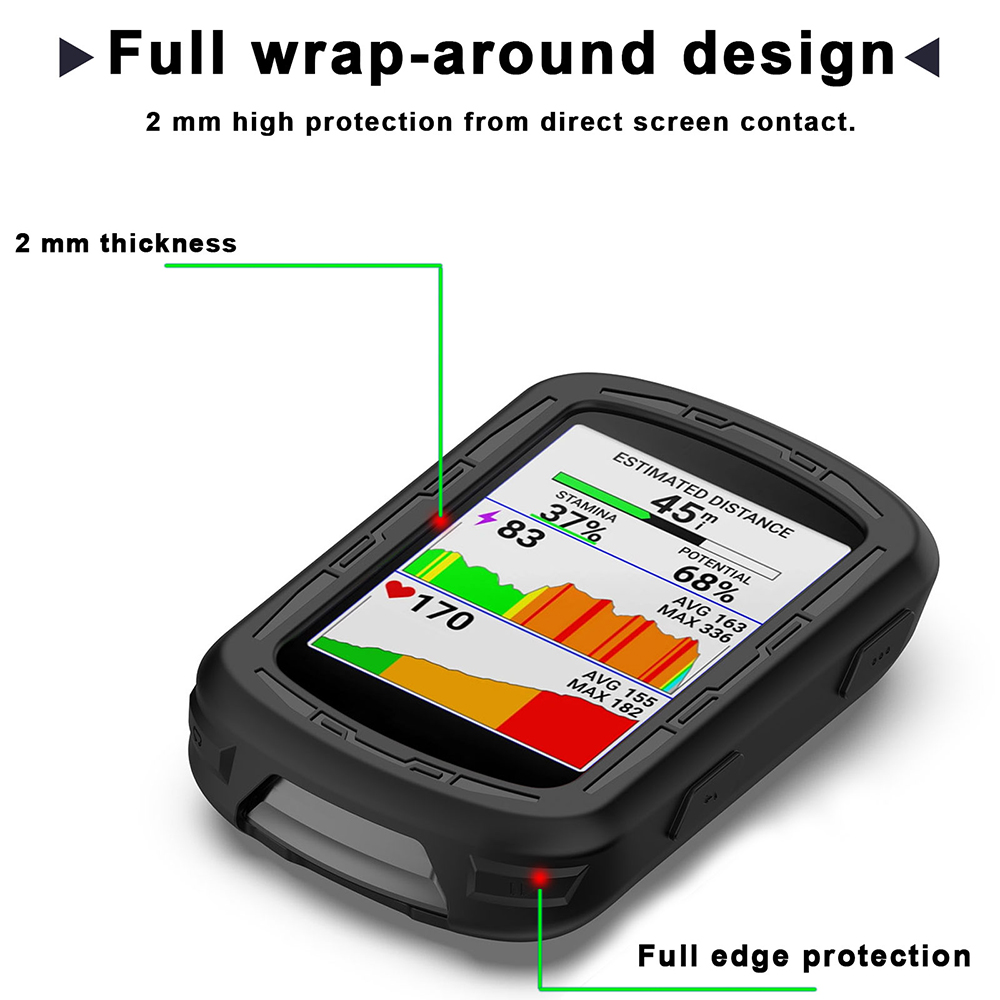 For Garmin Edge 540 840 Solar Protective Case Cover + 3PCS Glass Films Bike Bicycle GPS Silicone Shell Protector Edge540 Edge840