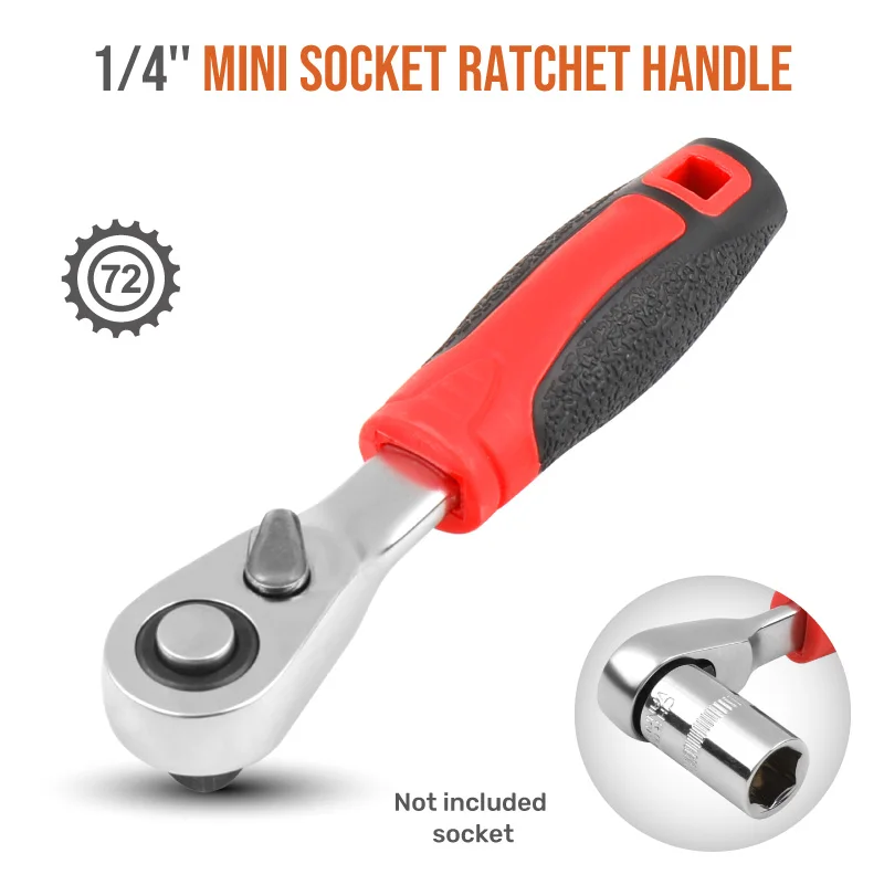 Mini llave de trinquete triple 1/4, llave de trinquete de doble extremo, destornillador, juego de llaves dinamométricas hexagonales