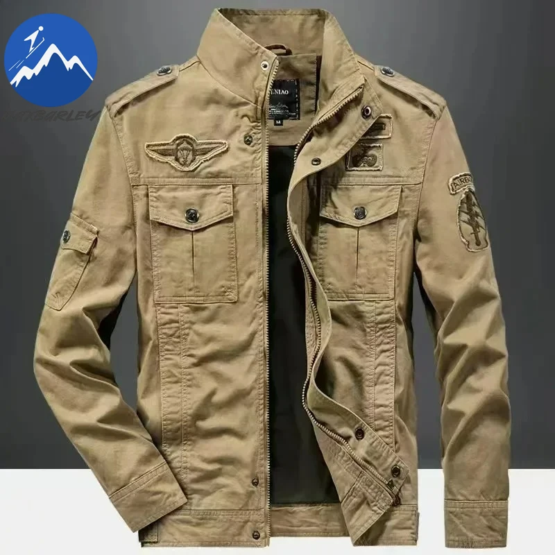 2025 New Casual Climbing pilots Jacket Men Plus Size 6XL Jaqueta Masculina working clothes Spring Autumn Cargo Mens Jackets Coat