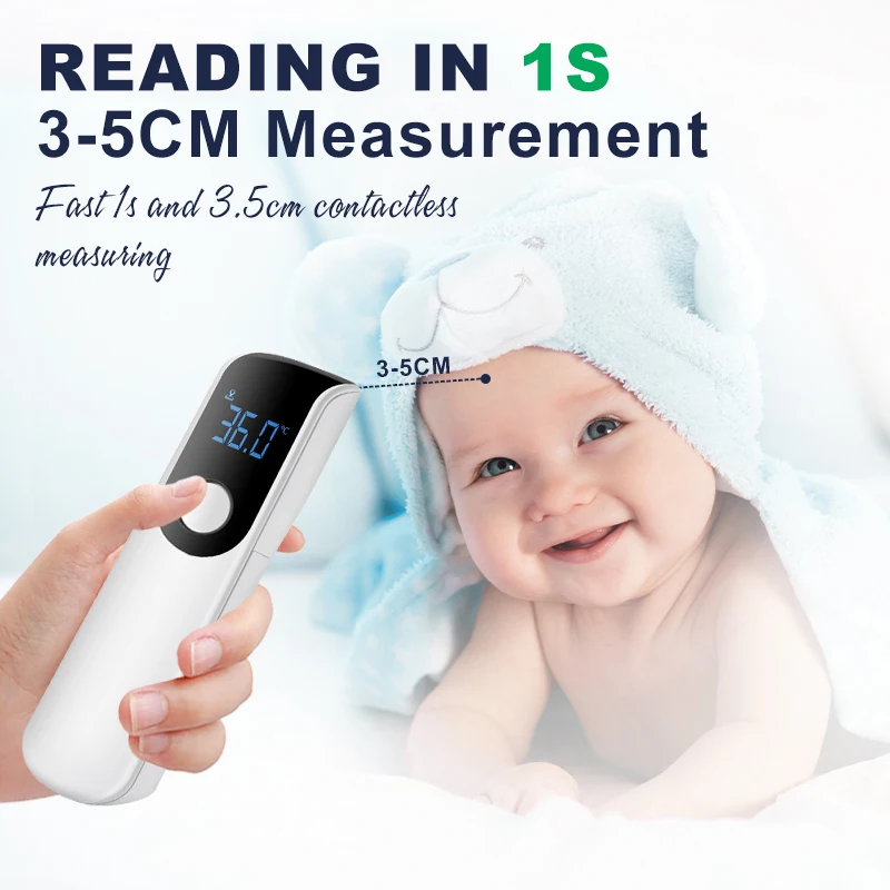 AiQUE Stirn-Digitalthermometer, berührungsloses medizinisches Infrarot-Thermometer, Körpertemperatur, Fiebermesswerkzeug für Babys und Erwachsene