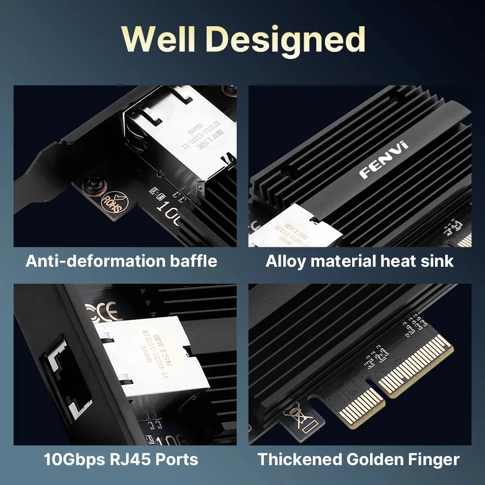 10 Гбит/с PCIE к RJ45 сетевая карта LAN10 Gigabit Ethernet AQC113 беспроводной сетевой адаптер для настольного ПК Win10/11