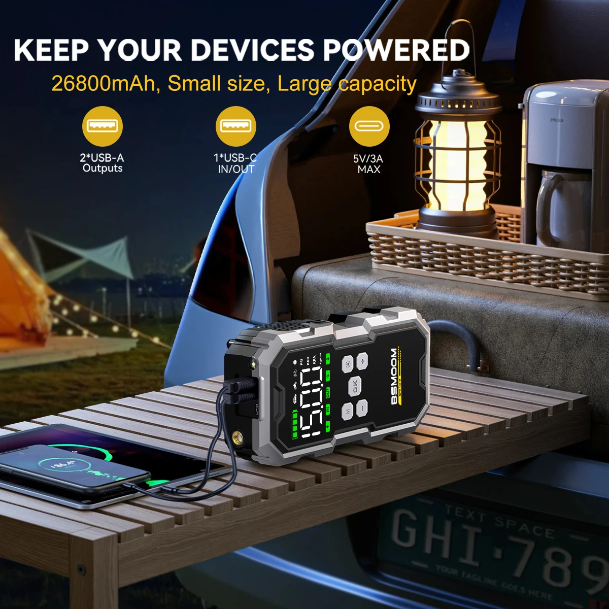 150PSI Air Pump Car Battery Emergency Boosters 7000A Car Jump Starter Power Bank Portable Starting Device Car Starter New
