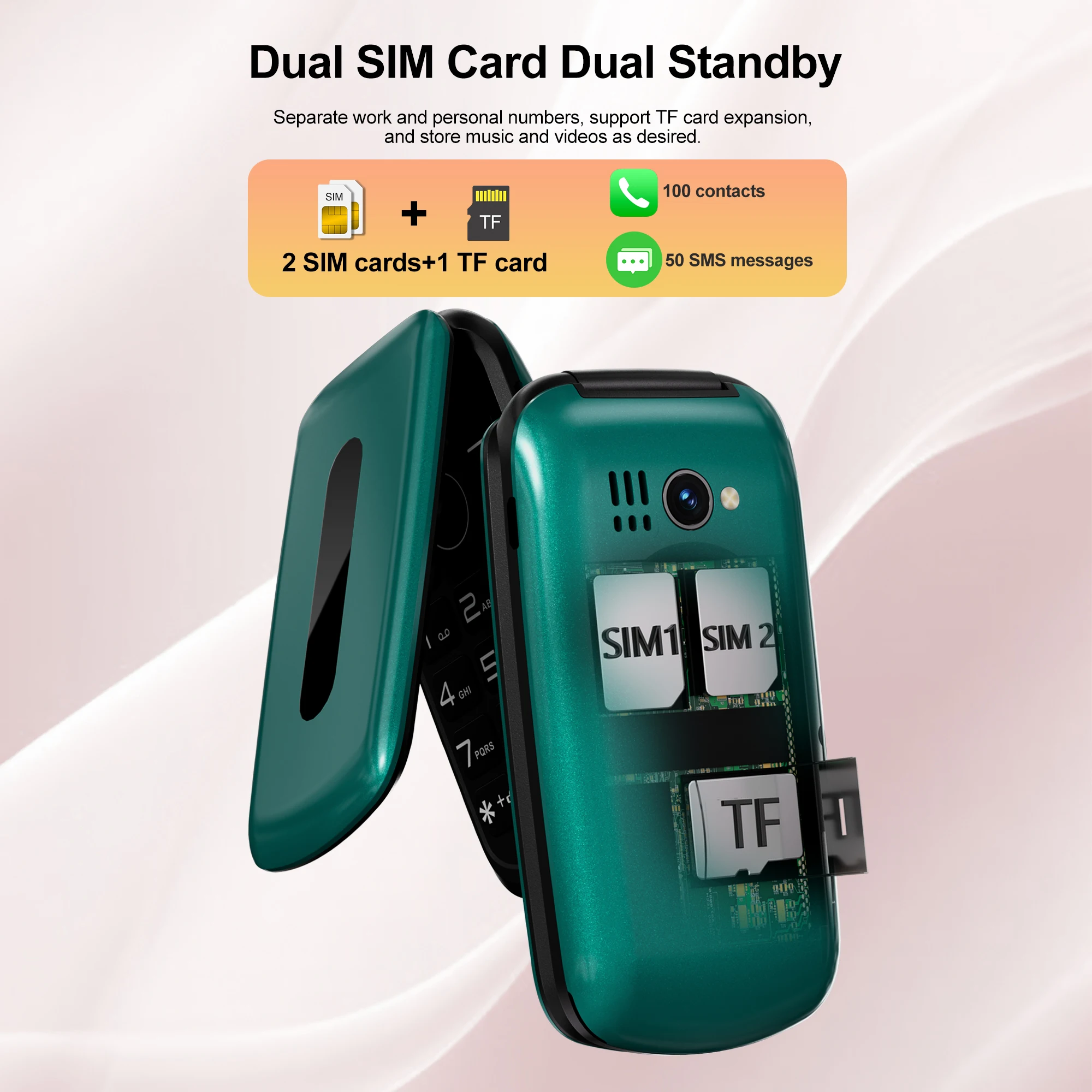 서보 F4 플립 버튼 휴대폰 2 SIM 대기 속도 다이얼 통화 녹음 토치 진동 블랙리스트 2G GSM 접이식 휴대폰