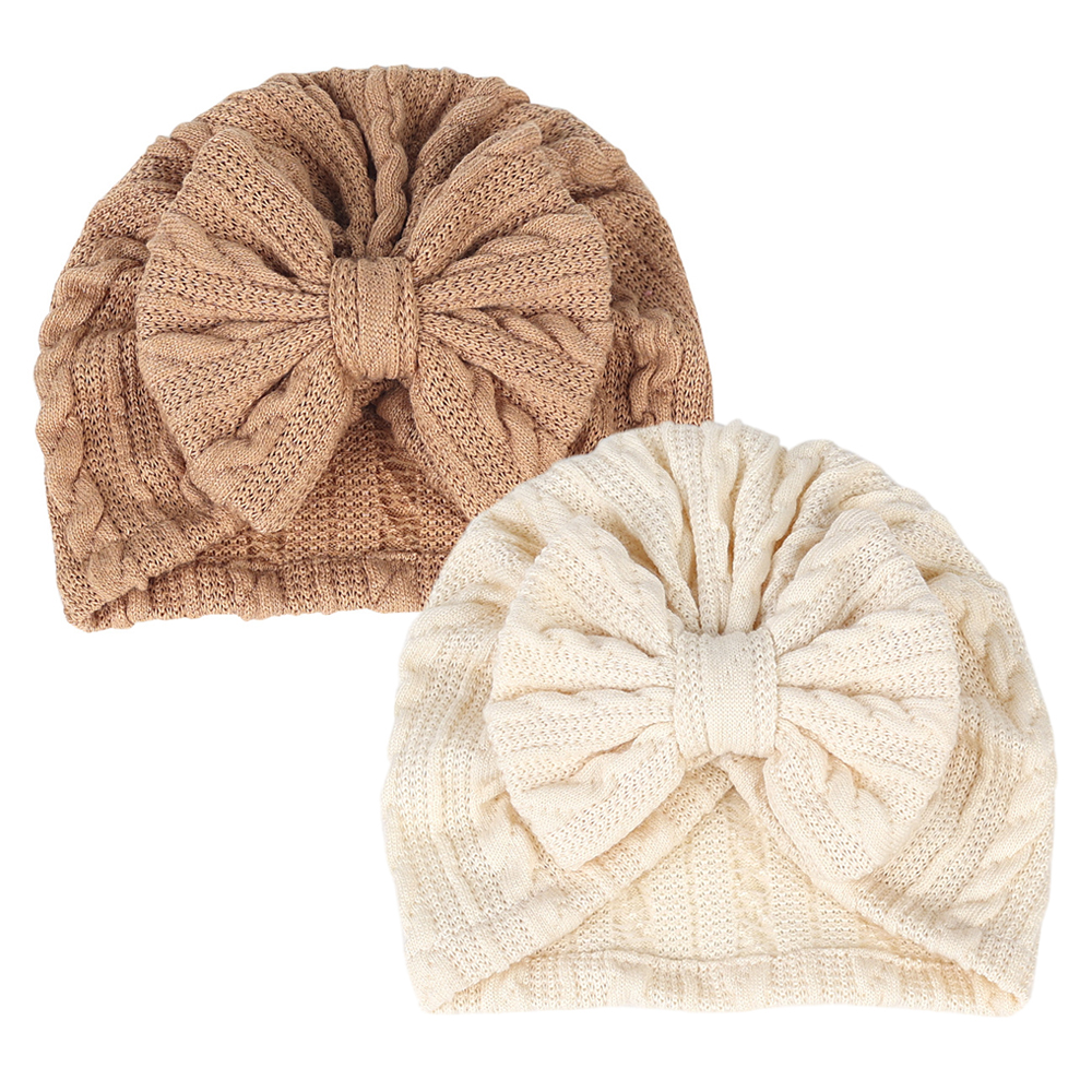 0-6m adorável bowknot malha chapéu do bebê bonito cor sólida bebê meninas chapéu turbante macio recém-nascido infantil boné tricô gorros cabeça envoltórios