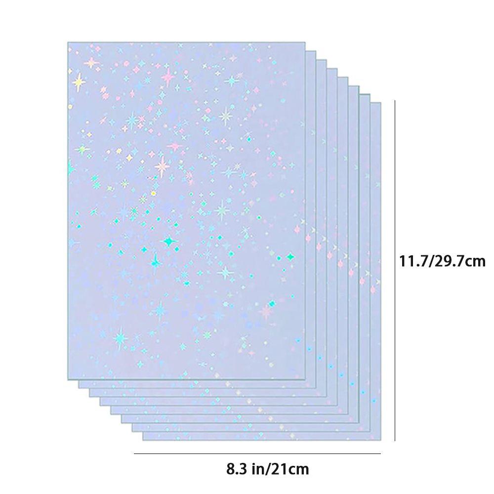 KRYON A4 20 folhas padrão estrela tamanho: 8,3x11,7 polegadas 210x297mm adesivo holográfico papel glitter transparente filme de laminação a frio