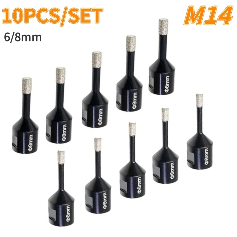 10/5/1PCS Vakuum Gewinde Löten Loch Bohrer bits M14 Keramik Fliesen Granit Marmor Winkel Grinder Bohrer set Bohren Werkzeuge Set