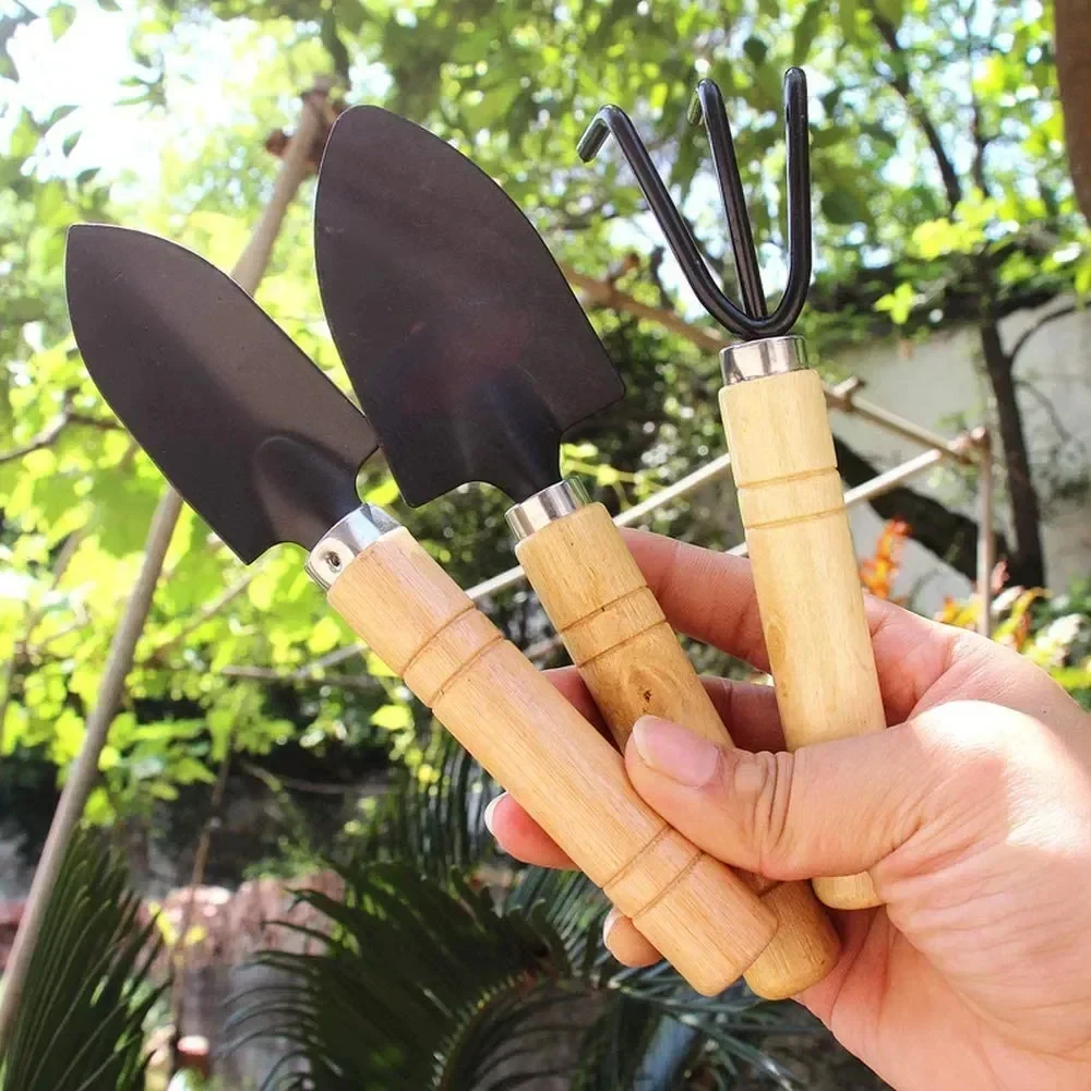 3 pz/set Mini Set di Attrezzi Da Giardino Per Piante Da Giardino Vaso di Fiori Cactus Verdure Scavo Diserbo Piante Piccole Interni Attrezzi Da Giardino
