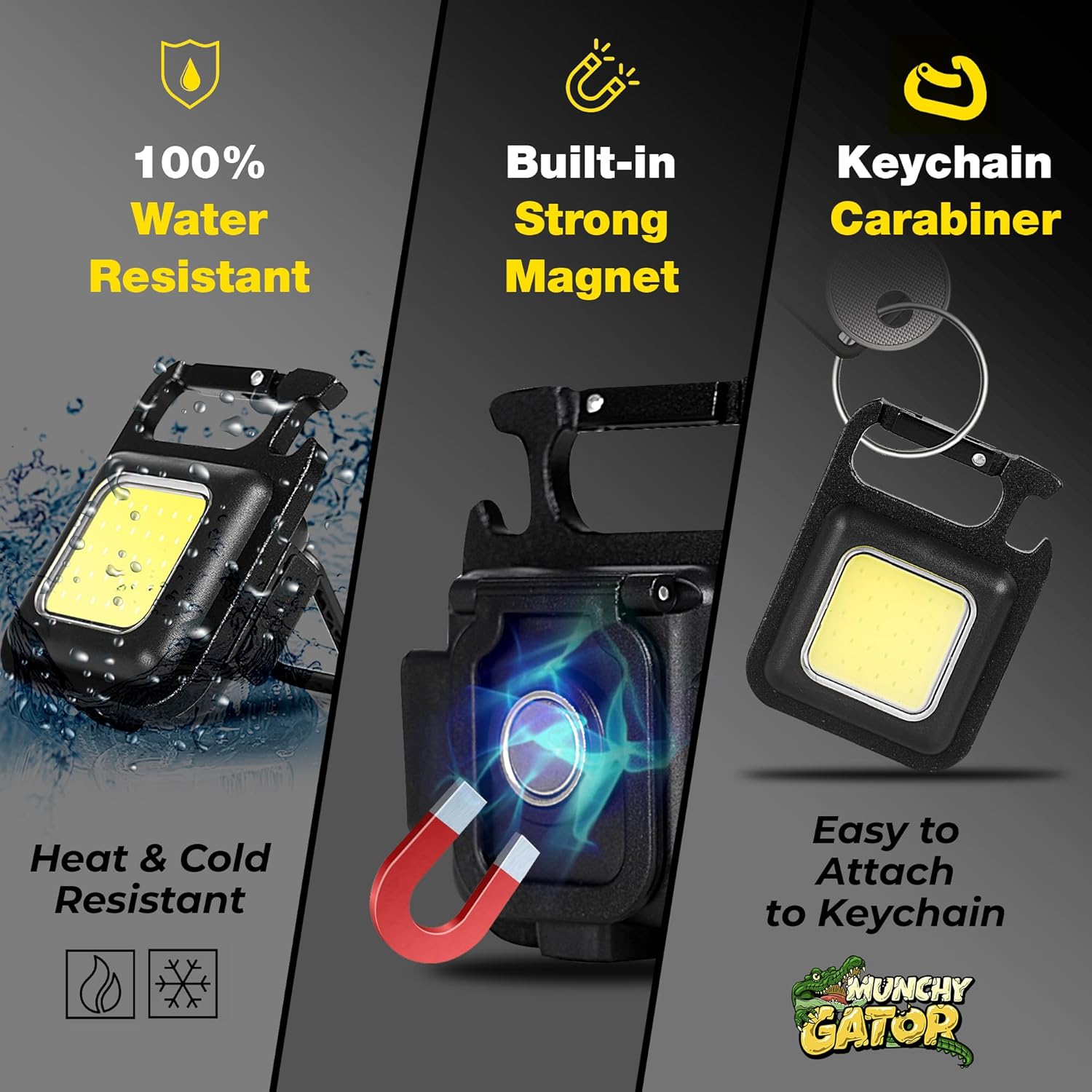 Portable Keychain Light Mini Multifunctional Camping Flashlight USB Rechargeable Work LED Bright COB Pocket Clip Lantern 1-10Pcs