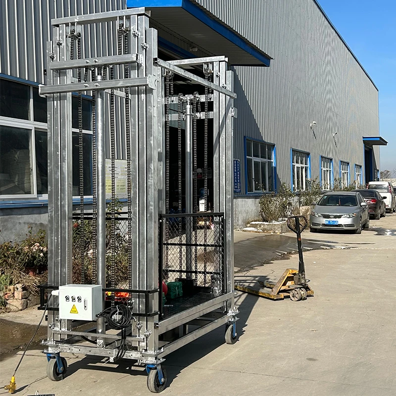 4 m, 6 m, 8 m Hub, 1000 kg, hydraulisches elektrisches Gerüst, mobile Materialhebebühne mit Fernbedienung, CE-Zertifizierung