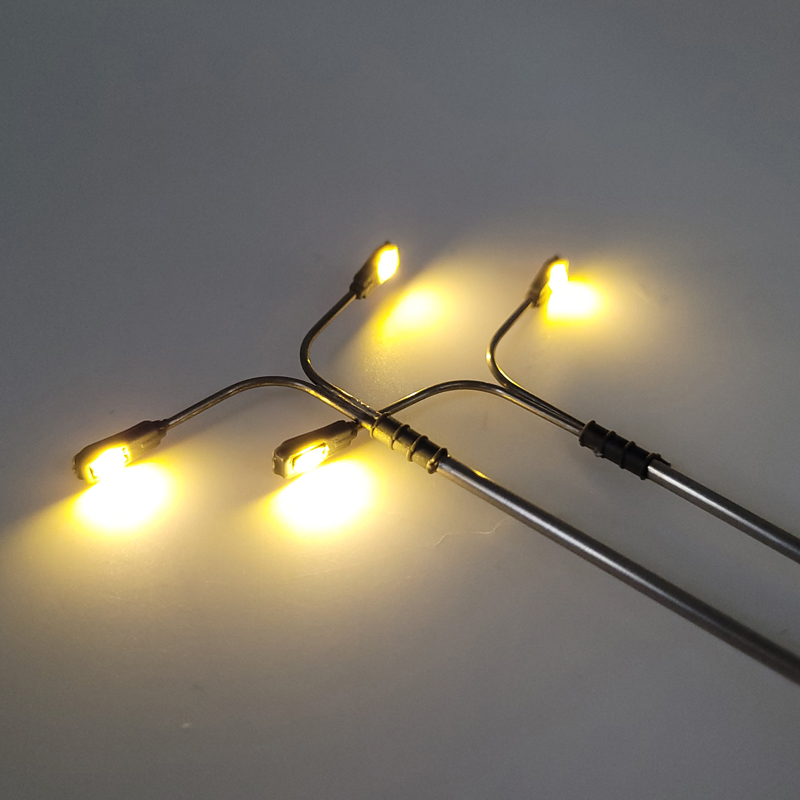 10/20/30/50PCS 1:87 Ho Maßstab Modell Lampen 3V Doppel kopf Led-leuchten Straße Licht Warm Weiß Autobahn/Parkplatz/Zug Layout