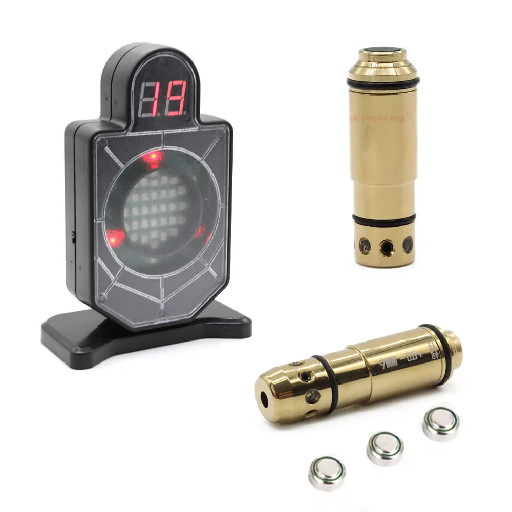 Cartucho láser rojo táctico para deportes al aire libre, mira de orificio, objetivo de inducción láser de 9MM, bala láser de 2MW, accesorios de juguete QG659